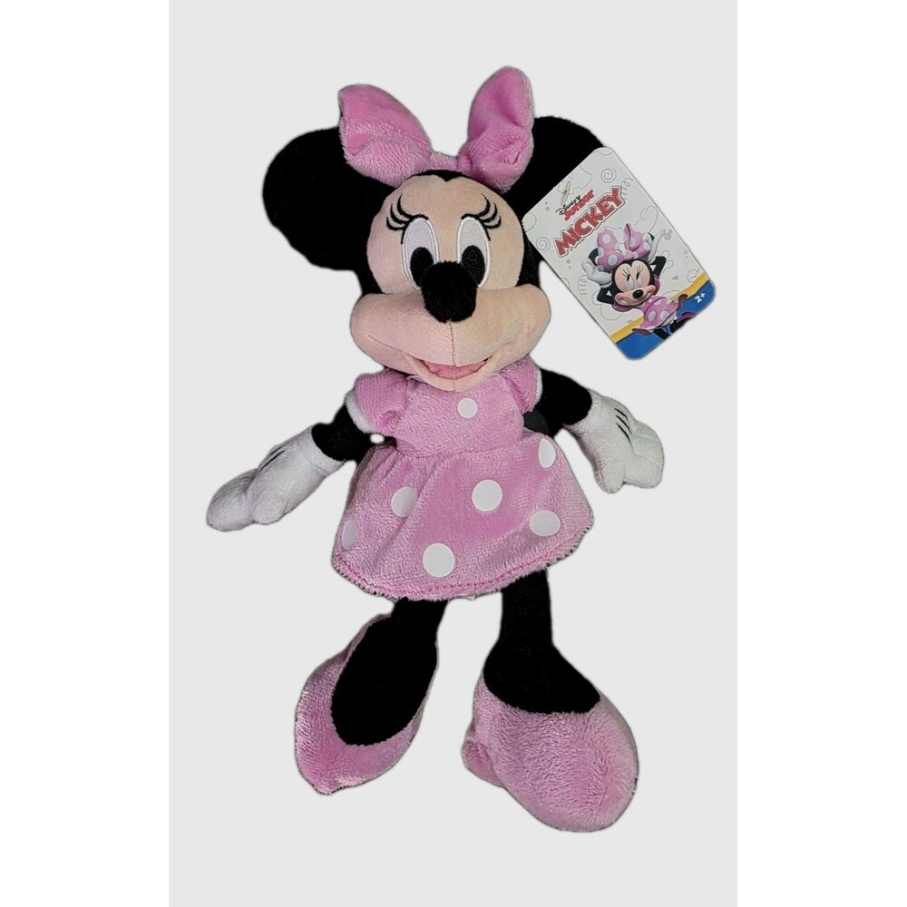 Disney Minnie Mouse 12" Plush Beanbag Doll Stuffed Toy Pink Polka Dot New W/ Tag